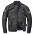 Винтажная серая мотоциклетная куртка из натуральной кожи
